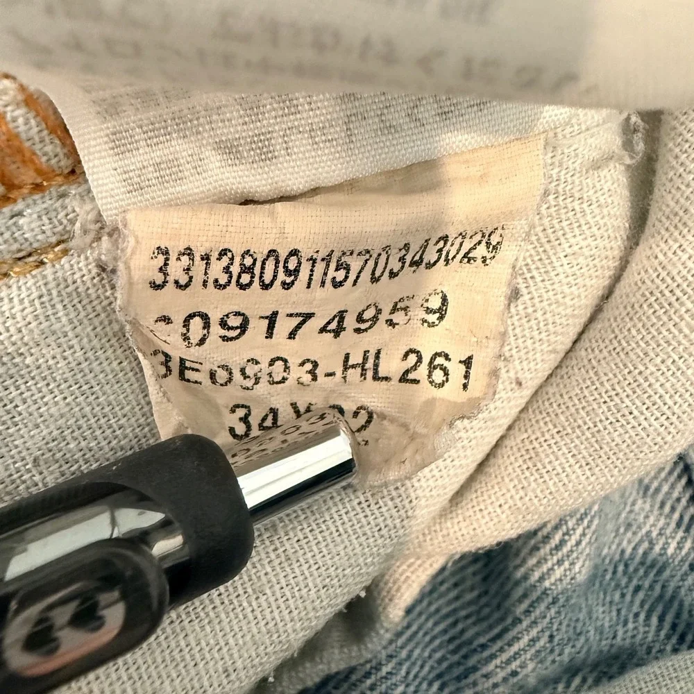 Hollister Mens Light Wash Straight Leg Denim Jeans 100% Cotton Blue 34x32‎